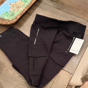 Black Cargo Pants with Zipper Pockets